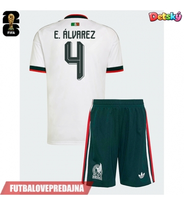 Lacne Dětský Futbalové dres Mexiko Edson Alvarez #4 MS 2026 Krátky Rukáv - Preč (+ trenírky)